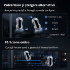 Robot de Spălat Geamuri Profesional, Pulverizare Bidirecțională Automată, Navigare AI, Detectare Margini, Telecomandă, Sistem Anti-Cădere
